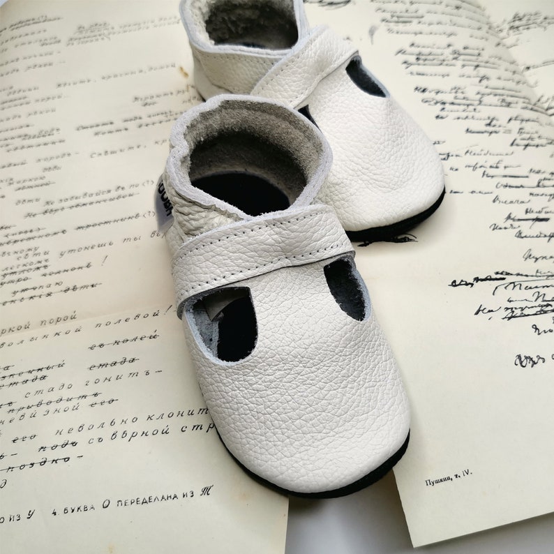 los zapatos de 5-6 anos bebe unicos suaves sandalias marrones, ebooba SN-40-BR-M-4 Blanco