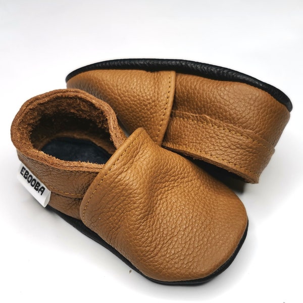 los zapatos de bebe unicos suaves brown 0 6  ebooba OT-12-BR-M-1