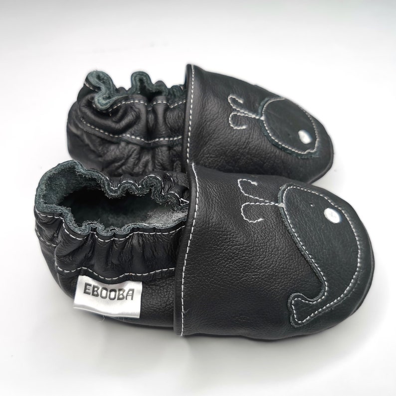Baby Shoes Leather Baby Shoes Black Baby Shoes Baby Etsy