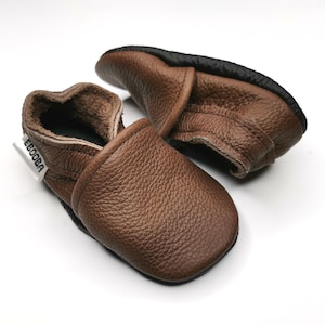 Baby Shoes Brown Leather Baby Soft Sole, Baby boy shoes Baby Moccasins, Baby Shoes Brown Unisex, Newborn Booties Gift, Toddler Shoes Chocolate Brown