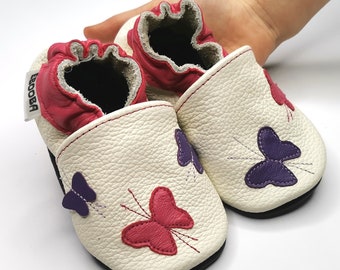 Baby shoes Leather baby shoes Soft sole//Baby moccasins Baby slippers Newborn shoes//Baby shoes girl White pink shoes