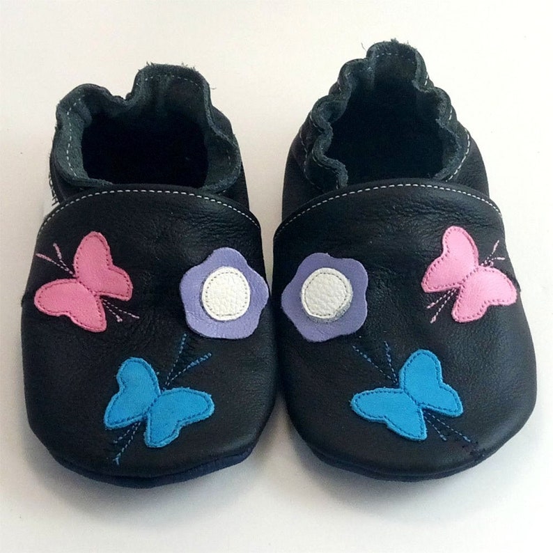 Zachte tong babyschoentjes vlinder olijf 1218m ebooba Etsy