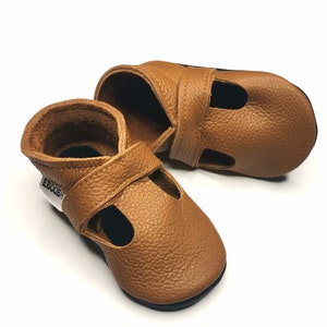 Baby Shoes,Baby Leather Shoes,Ebooba,Baby Moccasins,Soft Sole Baby Shoes,Walking Shoes,Leather Baby Sandals,Girl Sandals,Brown Baby Shoes,2 image 1