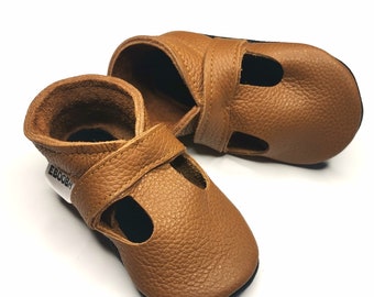 Baby Shoes,Baby Leather Shoes,Ebooba,Baby Moccasins,Soft Sole Baby Shoes,Walking Shoes,Leather Baby Sandals,Girl Sandals,Brown Baby Shoes,2