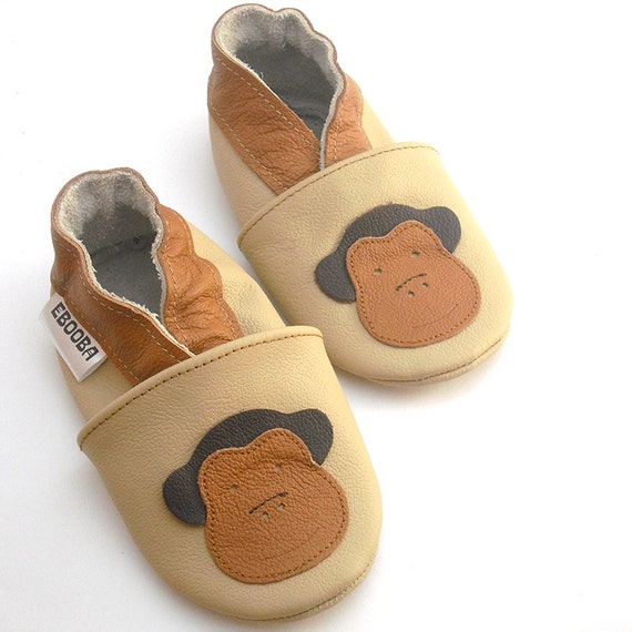 soft sole baby shoes leather gift infant kids girl boy brown Etsy