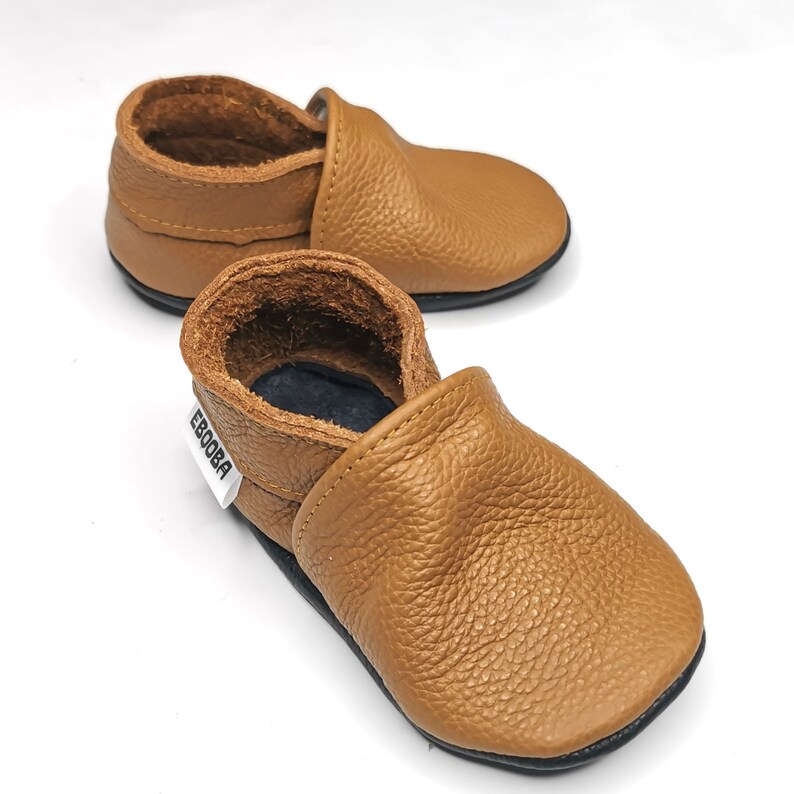 Soft Sole Baby Shoes Leather Infant Kids Dark Brown 18 24 Etsy