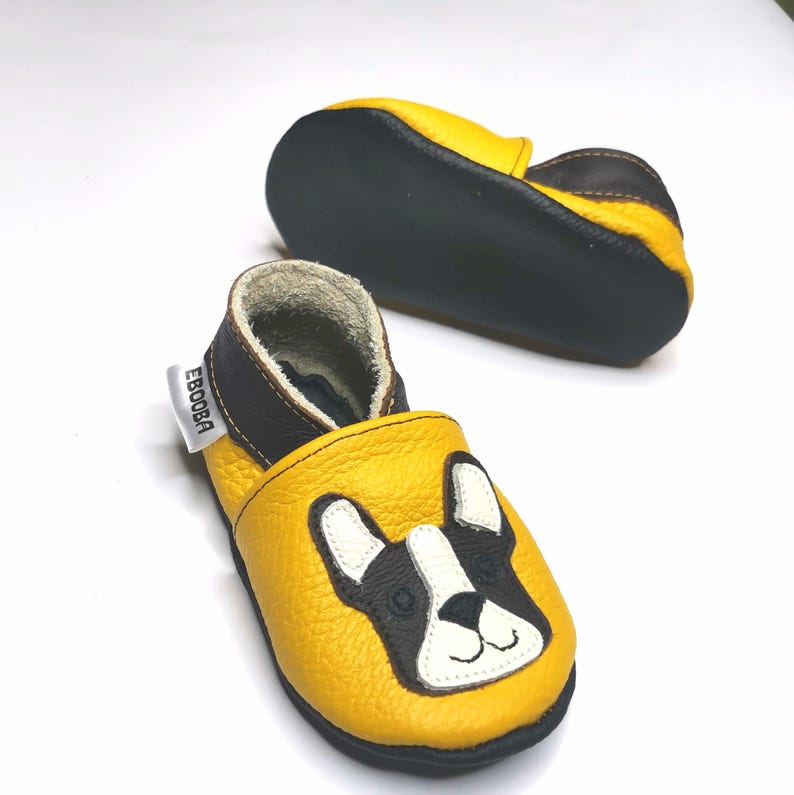 Teddy Bear Shoes, Leather Baby Shoes, Brown Baby Booties, Baby Leather Slippers, Toddler Shoe, Unisex Bootie, Kids' Slippers, Ebooba, 8 image 12