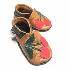 Girls Shoes Cherry, Leather Baby Booties, Girls Shoes, Brown Booties, Toddler Slippers, Kids Shoes Soft Sole, Children Shoes, Berry Moccs, 7