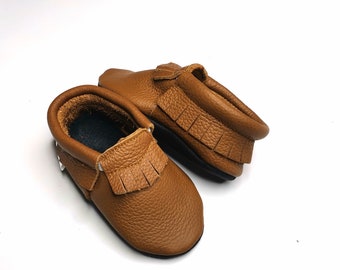 Brun Chaussons bebe 26/27, chaussures mocassins d'enfant 3-4 ans, ebooba