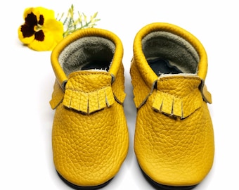 Chaussons bébé 26/27 mocassins jaunes, 3-4 ans, ebooba