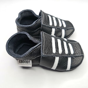Baby Moccasins, Baby Shoes, Leather Booties, Baby Sneakers Soft Sole, Birthday Gift, Boys&#39; Shoes, Moccs, Black boy Shoes, Prewalkers Shoes