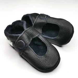 Baby Shoes Leather, Baby Moccasins, Leather Baby Shoes, Ebooba, Mary Jane, Crib Baby Shoes, Girl baby shoes Gift, Soft, Black Baby Sandals