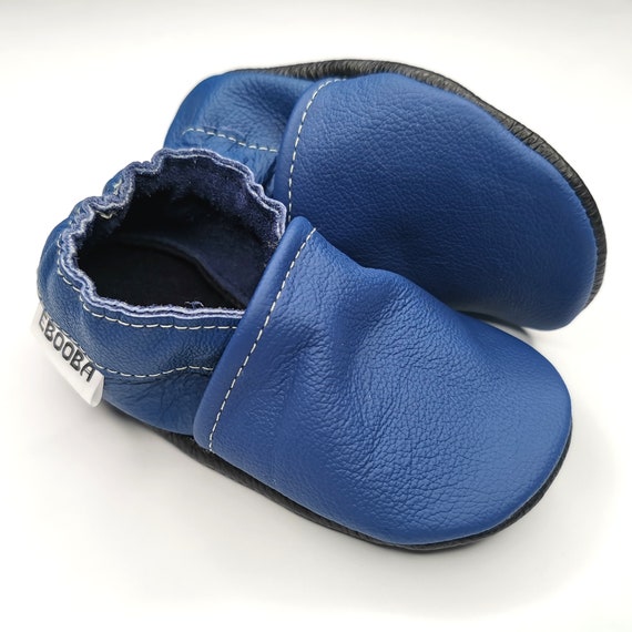 18-24 Months Tan Suede Inch Blue Soft Leather Baby Shoes Made in Britain Moccasin