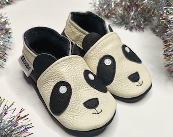 Chaussons bebe, chaussures Panda, Chaussons Blancs 6-12 mois, ebooba