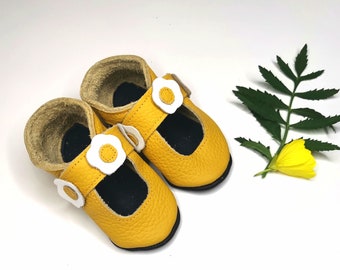 Yellow Baby Sandals, Soft Bottom Sandals, Toddler Leather Slippers, Leather Girls' Sandals, Kids Soft Sole Shoes, Ebooba, Girls Booties, 5