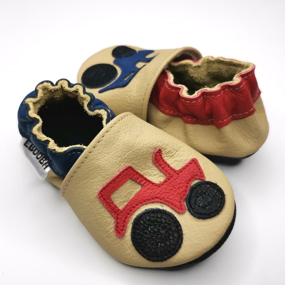 Beige Baby Shoes Tractor Baby Shoe Red Car Baby Toddler Etsy