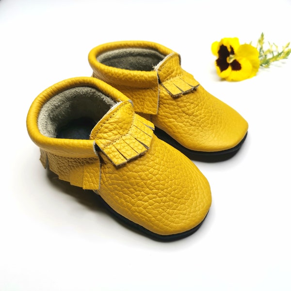 Chaussons bebe chaussures jaune, Chaussons à Franges, ebooba