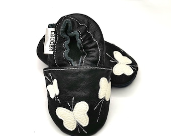 Black Soft Sole Baby Shoes, Crib Baby Shoes, Leather Baby Shoes, Baby Shoes Girl, Handmade Slippers, Walker Baby Shoes, Baby Moccasins, 2