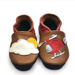 Helicopter Booties, Baby Leather Shoes, Baby Boys&#39; Shoes, Toddler Soft Shoes, Ebooba, Brown Baby Shoes, Transport Slippers, Soft Shoes, 4