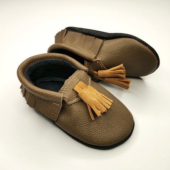 Los zapatos de 26/27 unicos suaves mocasines bebé marrón Etsy España