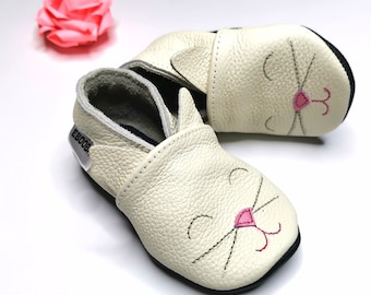 Sapatos De Gatinho Branco, Meninas, Botinhas De Bebé,  6-12 meses, ebooba