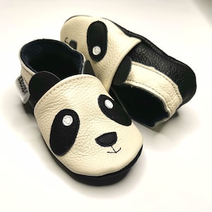 Chaussures Cuir,Ebooba,Chaussures Bébé Panda, Chaussons Ours 5-6 ans, Semelle Souple,Chaussons,Travail A La Main,Fille, Chaussures Enfants