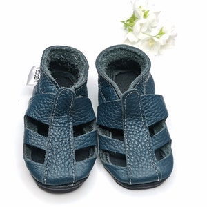 Leather Baby Sandals, Baby Shoes,Baby Sandals Soft Sole, Leather Shoes, Boys&#39; Sandals, Krabbelschuhe, Baby Summer Booties, Gift Sandals, 3