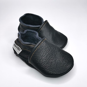Baby Shoes, Baby Moccasins, Leather Baby Shoes, Ebooba, Soft Sole Baby Shoes, Crib Shoes, Boys&#39; Shoes, Girls&#39; Shoes, Black, 5