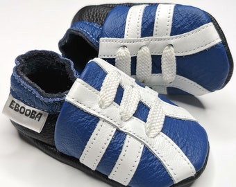 Blue Baby Sneakers, Leather Baby Shoes, Soft Sole Bootie, Infant Slippers, Toddler Leather Shoes, First Shoes, Girls' Shoes, Boys' Shoes, 4