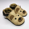 Bear Beige Leather Soft Sole Baby Shoes, Baby Shoes, Baby moccasins, Crib shoes, Toddler shoes, Unisex' baby shoes, chaussons cuir bébé, 10 product logo