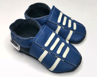 zachte tong babyschoentjes sport blauw wit   4 5 ebooba