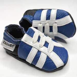 Boys Baby Sport, White Sneakers, Ebooba, Baby Boy's Booties, Infant Shoes, Sport Style Shoes, Soft Bottom Baby, Sport Slippers, 2 Blue / White