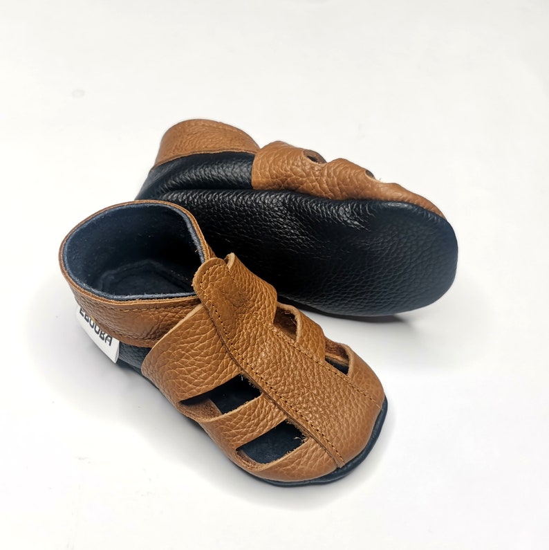 los zapatos de 5-6 anos bebe unicos suaves sandalias marrones, ebooba SN-40-BR-M-4 Marrón