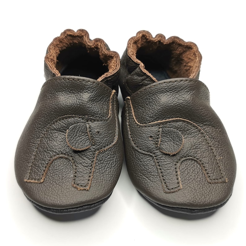 Krabbelschuhe Große 16/17/18 Elephant dunkelbraun ebooba EL-37-DB-T Whole dark brown