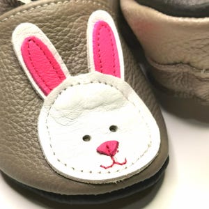Teddy Bear Shoes, Leather Baby Shoes, Brown Baby Booties, Baby Leather Slippers, Toddler Shoe, Unisex Bootie, Kids' Slippers, Ebooba, 8 Bunny