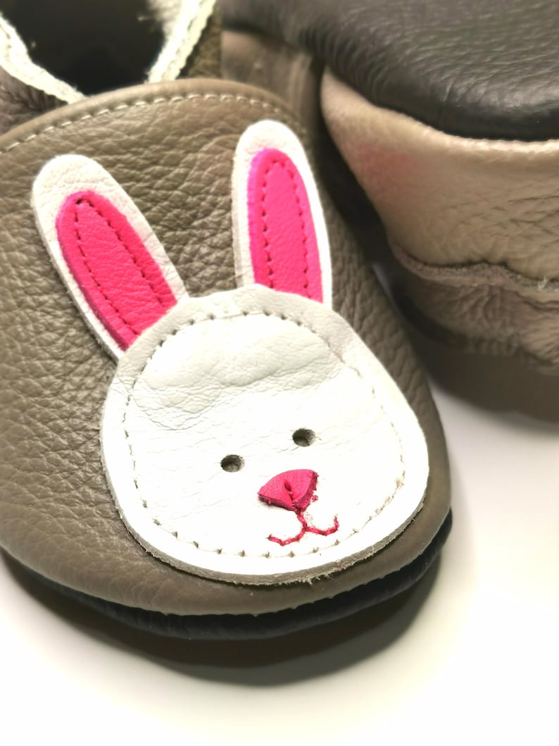 Teddy Bear Shoes, Leather Baby Shoes, Brown Baby Booties, Baby Leather Slippers, Toddler Shoe, Unisex Bootie, Kids' Slippers, Ebooba, 8 Bunny
