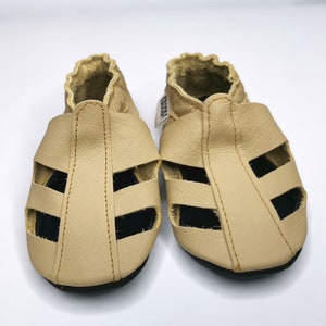 Leather Baby Shoes,Baby Shoes,Baby Moccasins,Ebooba,Beige Sandals,Soft Sole Baby Shoes,Crib Baby Shoes,Boys&#39; Shoes,Girls&#39; Shoes, 5