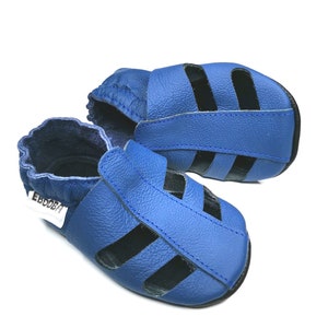 los zapatos de 5-6 anos bebe unicos suaves sandalias marrones, ebooba SN-40-BR-M-4 Azul