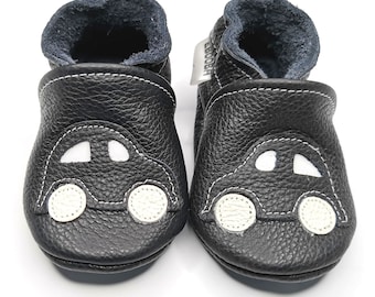 Cars baby shoes, Leather baby shoes, Toddler shoes, Baby slippers, Soft sole baby shoes, Black baby shoes, Baby bootie, Transport Soft Shoes