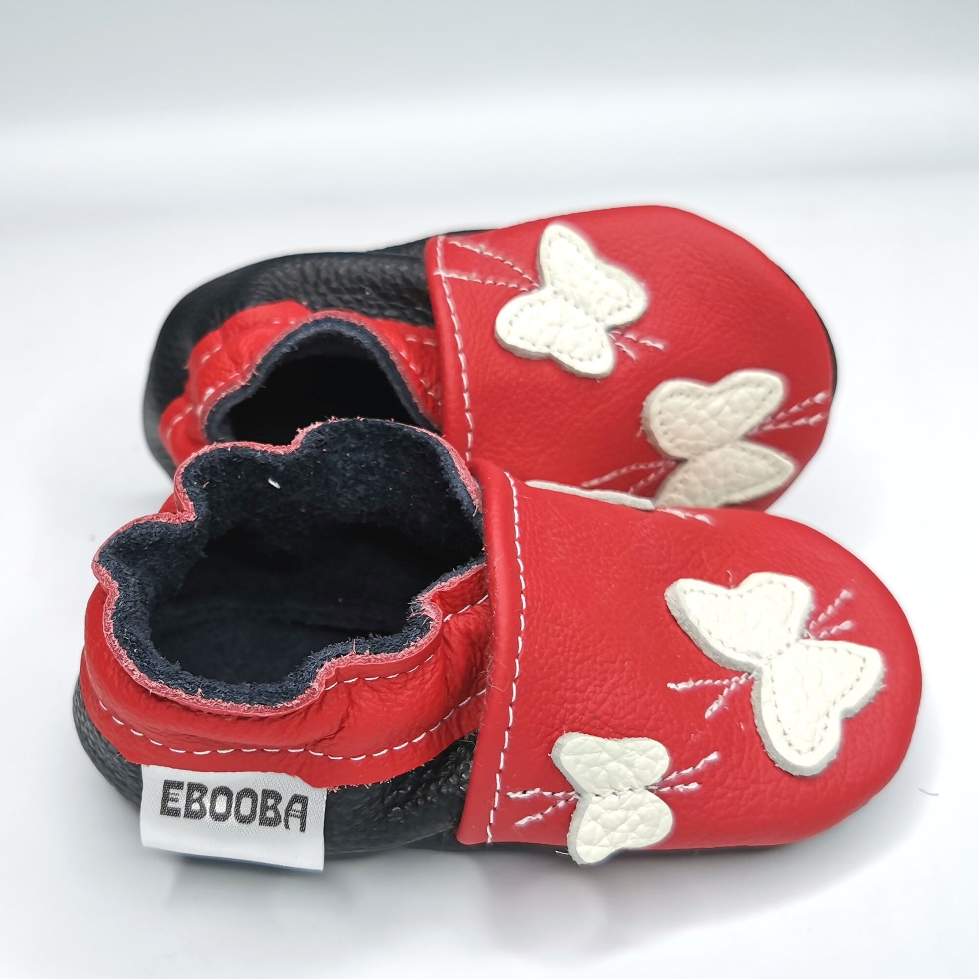 Red Baby Shoes Soft Sole Baby Shoes Leather Baby Moccasins