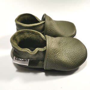 Navy Blue Baby Shoes Leather baby shoes, Baby Moccasins, Baby Soft Booties, Soft Sole, Crib Shoes, Boys' Shoes, Prewalkers Shoes, Ebooba, 1 Dark Green