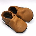Baby Shoes Brown Leather, Baby Soft Sole Bootie, Baby Boy Shoe, Toddler Moccasins, Baby Slippers, Toddler Leather Shoes, 7 product logo