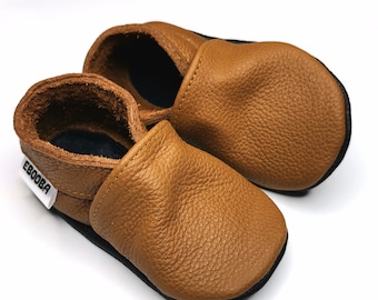 Baby Shoes Brown Leather, Baby Soft Sole Bootie, Baby Boy Shoe, Toddler Moccasins, Baby Slippers, Toddler Leather Shoes, 7