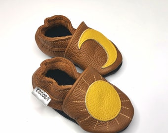 Sun / Moon Baby Shoes, Leather Baby Booties, Baby Moccasins, Soft Sole Baby Shoes, Crib Shoes, Boys' Shoes, Girls' Shoes, Prewalkers Shoes,7