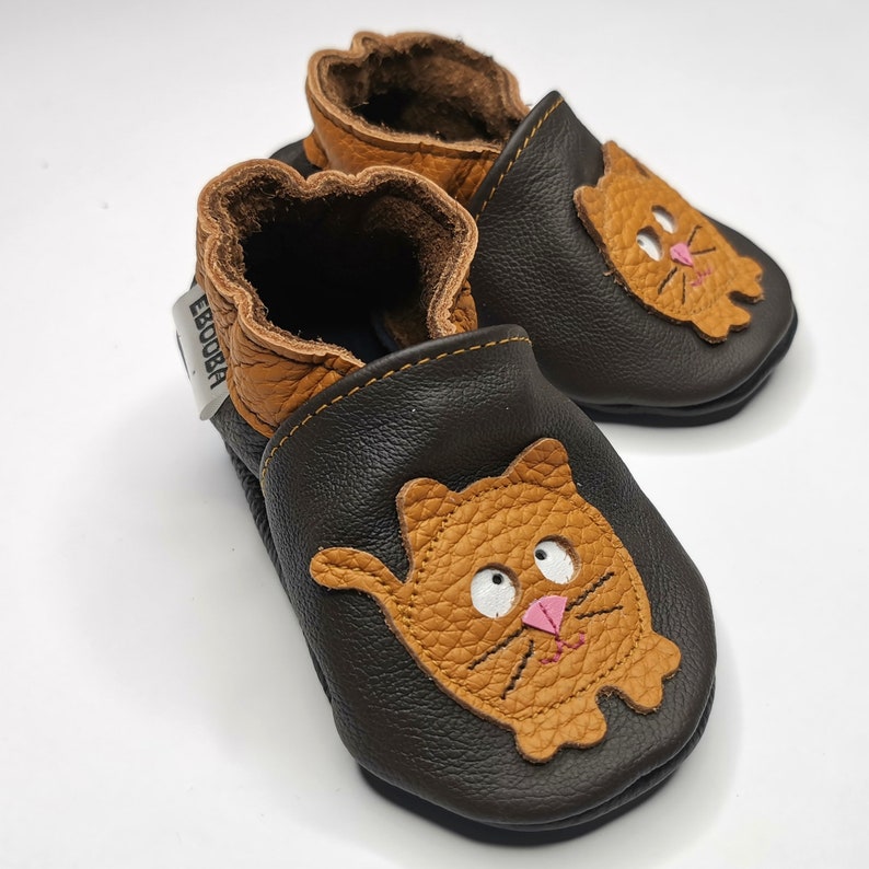 Dark Brown Baby Shoes Leather Baby Shoes Frog Soft Sole - Etsy
