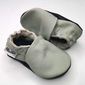 Baby shoes//Crib baby shoes//Walker Baby Shoes//Yellow Baby Shoes//Boys Shoes//Girls Shoes//Kids Shoes//Moccs//Leather Baby Shoes//Ebooba Grey