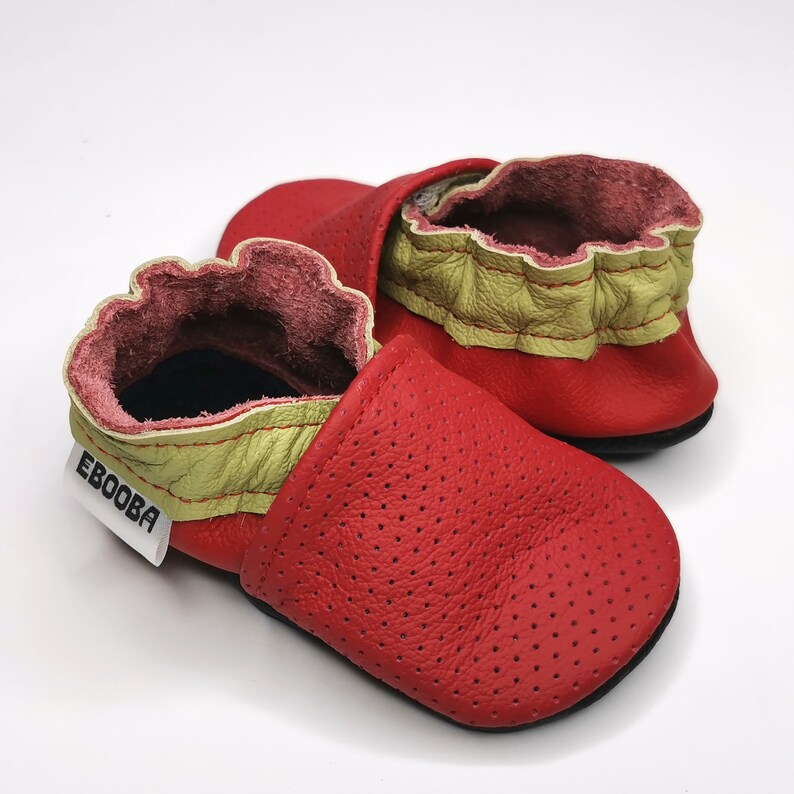 Black&geen Baby Shoes Black Baby Moccasins Leather Baby Etsy