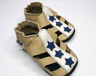 Stars Baby Sandals, Baby Shoes, Baby Booties, Baby Sandals, Leather Baby Sandals, Boys' Shoes, Soft Sole Sandals, Baby Girls' Shoes, 4