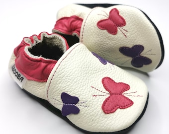 Baby shoes // Leather Baby shoes // Baby moccasins // Baby slippers // Newborn shoes // Baby shoes girl // White shoes // Toddler Shoes