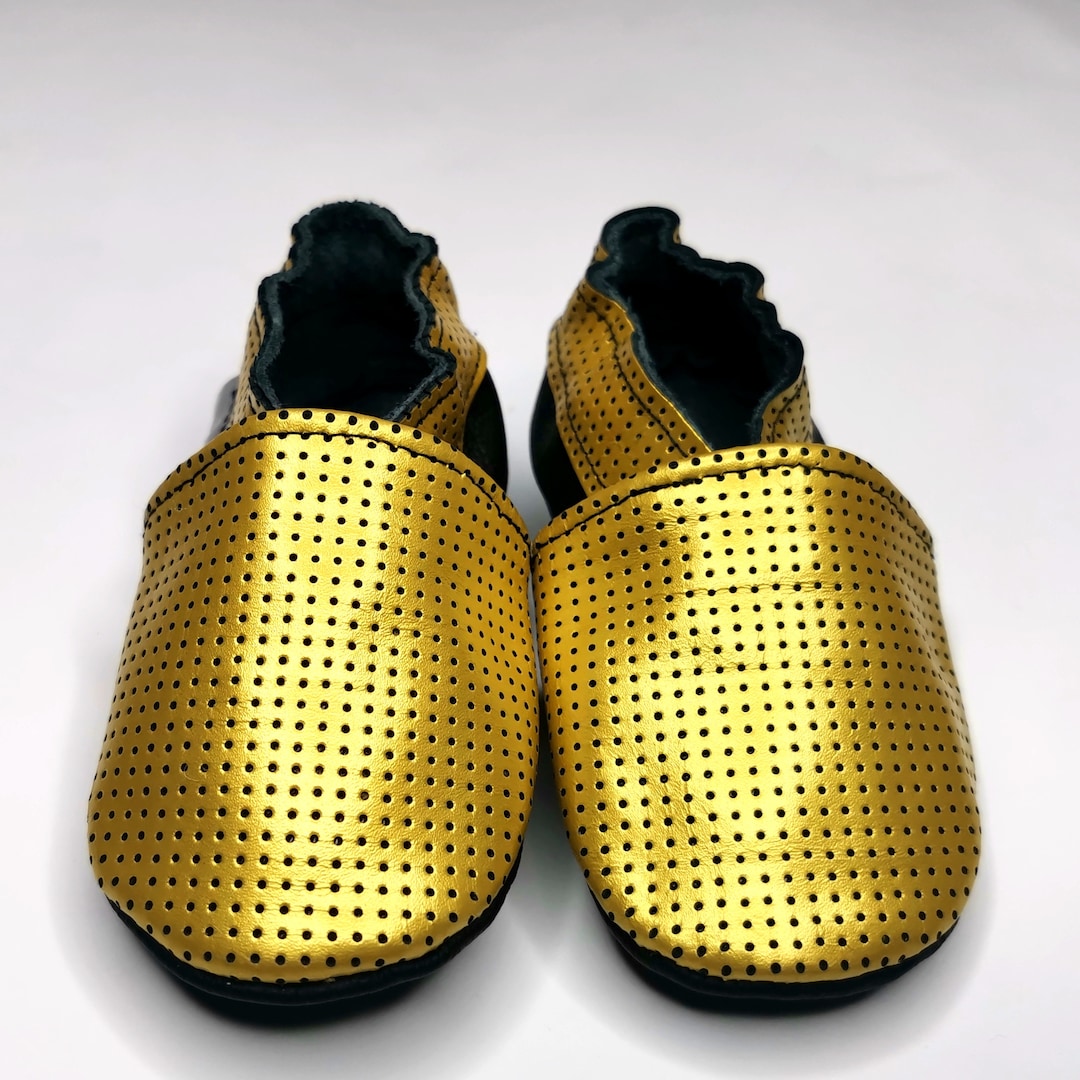 Gold Baby Shoes, Leather Baby Shoes, Baby Gold Moccasins, Baby Slippers ...